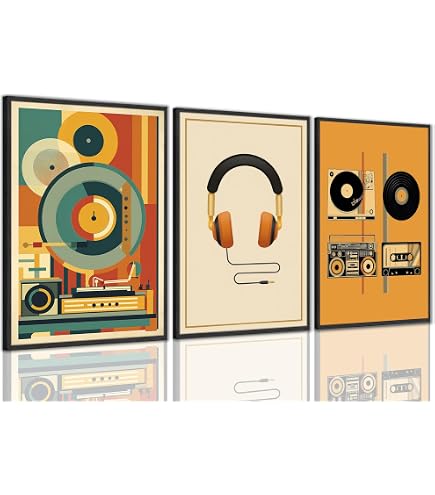Amazon.com: Retro Music Wall Art Prints with Slogans, Set of 4